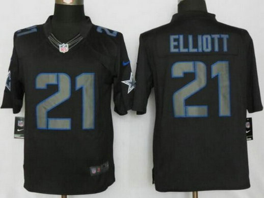 Dallas Cowboys #21 Ezekiel Elliott Black Impact NFL Nike Limited Jersey