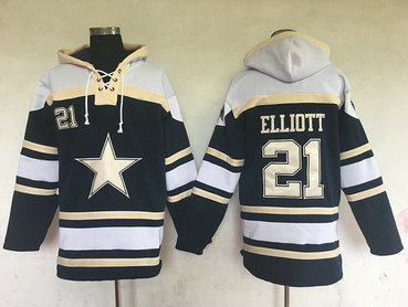 Dallas Cowboys 21 Elliott Blue New Pullover NFL Hoodie
