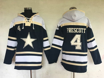 Dallas Cowboys 4 Prescott Blue New Pullover NFL Hoodie