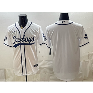 Dallas Cowboys Blank White Baseball Vapor Limited Men Jersey Dallas Cowboys Blank White Baseball Vapor Limited Men Jersey