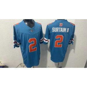 Denver Broncos 2 Pat Surtain II Blue F.U.S.E. Vapor Limited Men Jersey