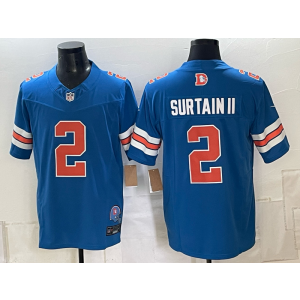 Denver Broncos 2 Pat Surtain II Blue F.U.S.E. Vapor Limited Men Jersey