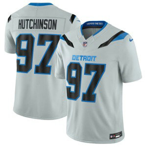 Detroit Lions 97 Aidan Hutchinson Silver 2026 Rivalries F.U.S.E. Vapor Limited Men Jersey