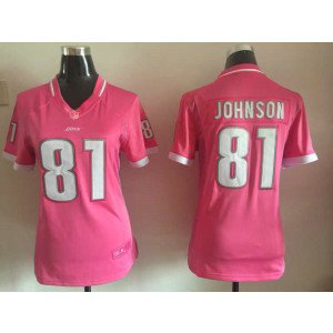 Detroit Lions No.81 Calvin Johnson Pink Women Jersey Detroit Lions No.81 Calvin Johnson Pink Women Jersey