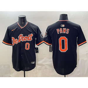 Detroit Tigers 0 Paws 2026 Black Out Cool Base Men Jersey