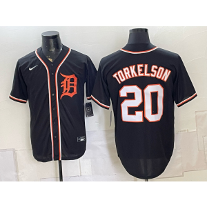 Detroit Tigers 20 Torkelson Black Out Men Jersey