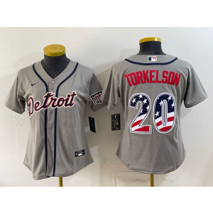 Detroit Tigers 20 Torkelson Grey USA 250 Fourth of July Women Jersey