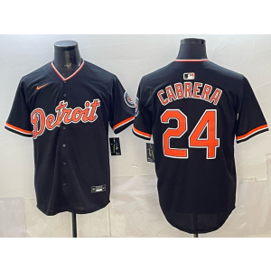 Detroit Tigers 24 Cabrera Black Cool Base Men Jersey Detroit Tigers 24 Cabrera Black Cool Base Men Jersey