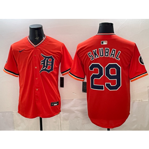Detroit Tigers 29 Skuba Orange New Cool Base Men Jersey