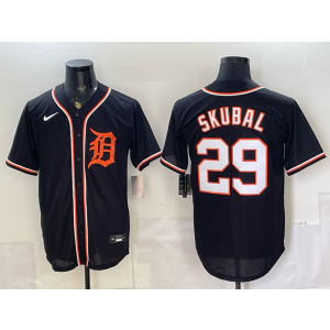 Detroit Tigers 29 Skubal 2026 Black Out Cool Base Men Jersey