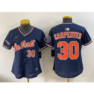 Detroit Tigers 30 Carpenter Navy Women Jersey