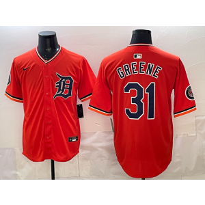 Detroit Tigers 31 GREENE Orange Cool Base Men Jersey Detroit Tigers 31 GREENE Orange Cool Base Men Jersey
