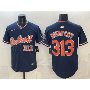 Detroit Tigers 313 Motor City Nacy Cool Base Men Jersey
