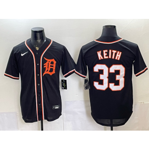 Detroit Tigers 33 Keith 2026 Black Out Cool Base Men Jersey