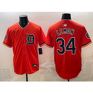 Detroit Tigers 34 Lemon Orange Cool Base Men Jersey Detroit Tigers 34 Lemon Orange Cool Base Men Jersey