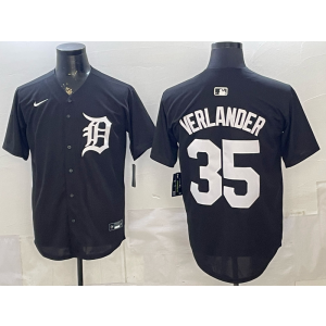 Detroit Tigers 35 Verlander Black Cool Base Men Jersey