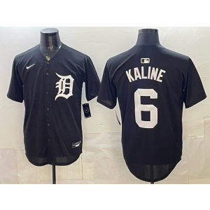 Detroit Tigers 6 Kaline Black Cool Base Men Jersey