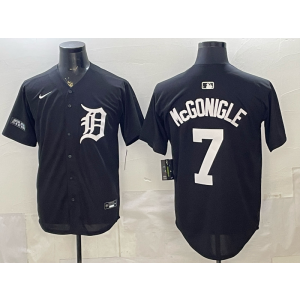 Detroit Tigers 7 McGonigle Black Cool Base Men Jersey