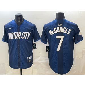 Detroit Tigers 7 McGonigle Blue City Cool Base Men Jersey