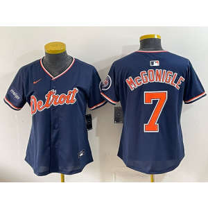 Detroit Tigers 7 McGonigle Navy Women Jersey