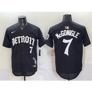 Detroit Tigers 7 Mcgonigle Black Gothic Cool Base Men Jersey
