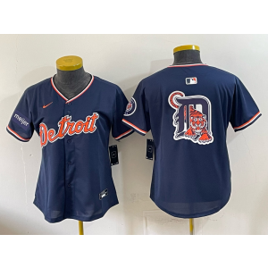 Detroit Tigers Blank Navy Women Jersey (2)