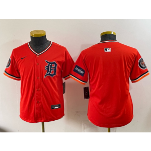Detroit Tigers Blank Orange Cool Base Youth Jersey