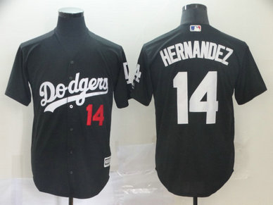 Dodgers 14 Enrique Hernandez Black Turn Back The Clock Cool Base Jersey