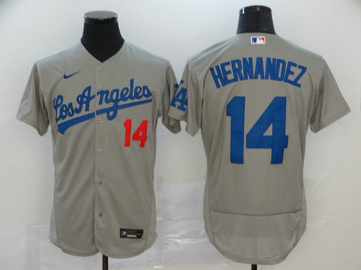 Dodgers 14 Enrique Hernandez Gray 2020 Nike Flexbase Jersey Dodgers 14 Enrique Hernandez Gray 2020 Nike Flexbase Jersey