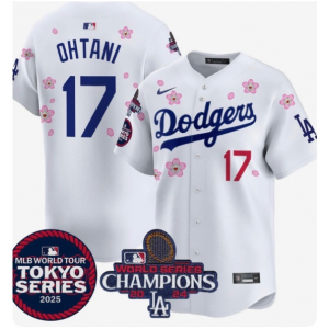 Dodgers 17 Shohei Ohtani White Tokyo Series & Champions Cool Base Men Jersey Dodgers 17 Shohei Ohtani White Tokyo Series & Champions Cool Base Men Jersey