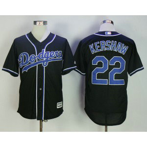 Dodgers 22 Clayton Kershaw Charcoal Cool Base Men Jersey