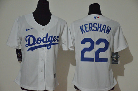 Dodgers 22 Clayton Kershaw White Women 2020 Nike Cool Base Jersey Dodgers 22 Clayton Kershaw White Women 2020 Nike Cool Base Jersey