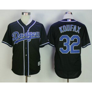 Dodgers 32 Sandy Koufax Charcoal Cool Base Jersey