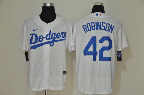 Dodgers 42 Jackie Robinson White 2020 Nike Cool Base Jersey