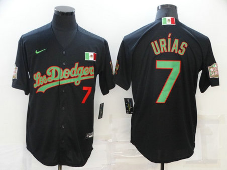 Dodgers 7 Julio Urias Black Mexico Cool Base Jersey