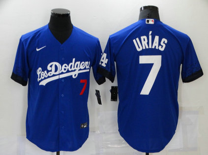 Dodgers 7 Julio Urias Royal 2021 City Connect Cool Base Jerseyss