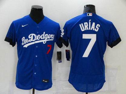 Dodgers 7 Julio Urias Royal 2021 City Connect Flexbase Jersey