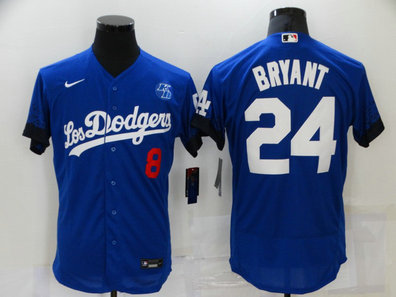 Dodgers 8 & 24 Kobe Bryant Royal 2021 City Connect Flexbase Jersey