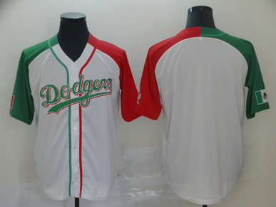 Dodgers Blank White Red Green Split Cool Base Stitched Baseball Jersey Dodgers Blank White Red Green Split Cool Base Stitched Baseball Jersey
