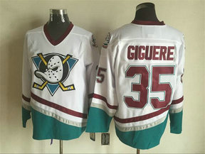 Ducks 35 Jean Sebastien Giguere White CCM Jersey