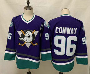 Ducks 96 Charlie Conway Purple 2020-21 Reverse Retro Adidas Jersey