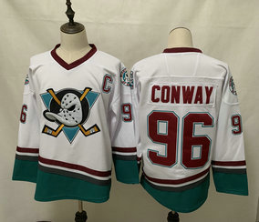 Ducks 96 Charlie Conway White 2020-21 Reverse Retro Adidas Jersey