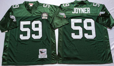 Eagles 59 Seth Joyner Green M&N Throwback Jersey