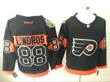 Flyers 88 Eric Lindros Black 2017 Stadium Series Reebok Jersey