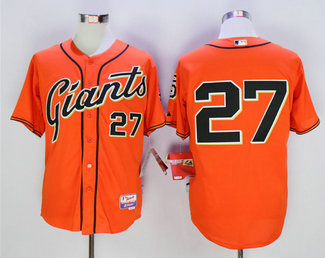 Giants 27 Juan Marichal Orange Cool Base Jersey