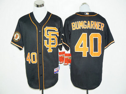 Giants 40 Madison Bumgarner Black Cool Base Jersey