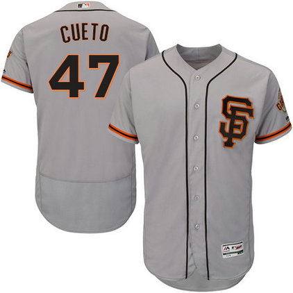 Giants 47 Johnny Cueto Gray Road 2 Flexbase Jersey