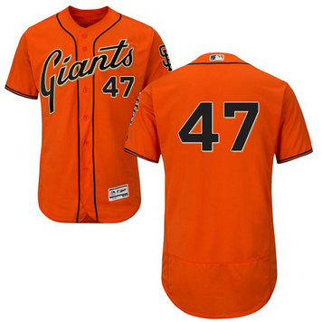 Giants 47 Johnny Cueto Orange Flexbase Jersey
