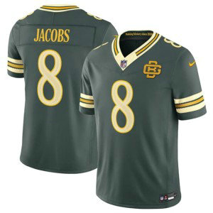 Green Bay Packers 8 Josh Jacobs Dark Green 2026 Rivalries F.U.S.E. Vapor Limited Men Jersey