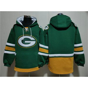 Green Bay Packers Blank Green Lace-Up Pullover Hoodie